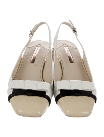 Sophia Webster Leather Colorblock Pattern Slingback Pumps