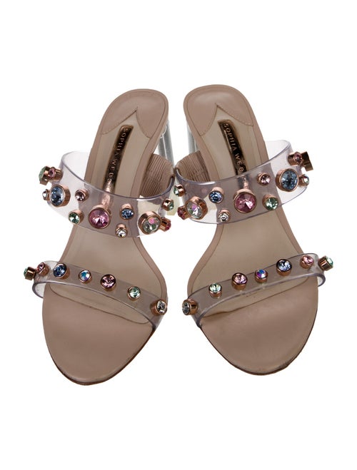 Sophia Webster Leather Crystal Embellishments Slides