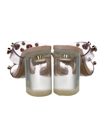 Sophia Webster Leather Crystal Embellishments Slides