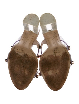 Sophia Webster Leather Crystal Embellishments Slides