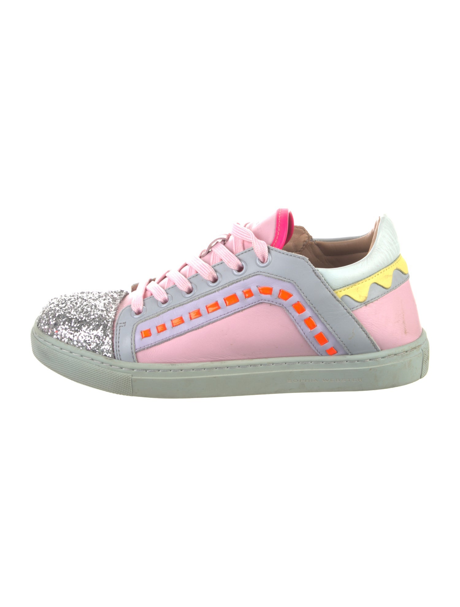 Sophia Webster Leather Colorblock Pattern Sneakers