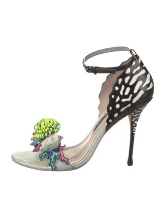 Sophia Webster Patent Leather Floral Print Sandals