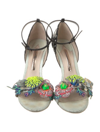Sophia Webster Patent Leather Floral Print Sandals