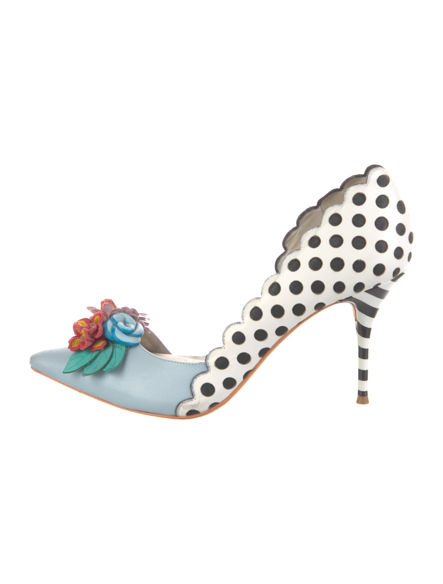 Sophia Webster Leather Polka Dot Print D'Orsay Pumps