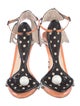 Sophia Webster Ponyhair Leather Trim Embellishment T-Strap Sandals