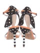 Sophia Webster Ponyhair Leather Trim Embellishment T-Strap Sandals