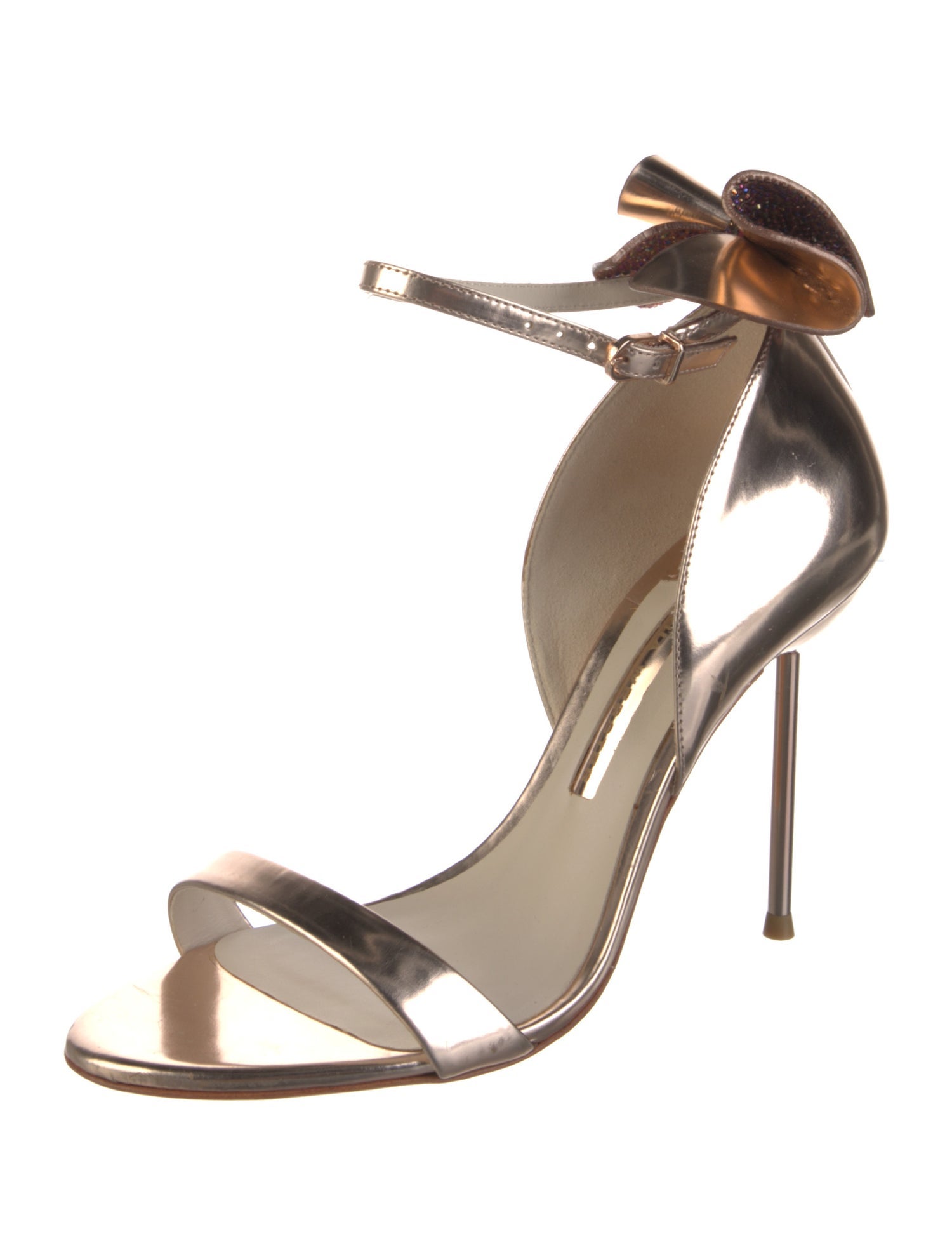 Sophia Webster Patent Leather Bow Accents Sandals