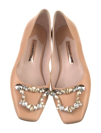 Sophia Webster Leather Embroidered Accent Ballet Flats