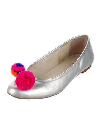 Sophia Webster Leather Pom-Pom Embellishments Ballet Flats