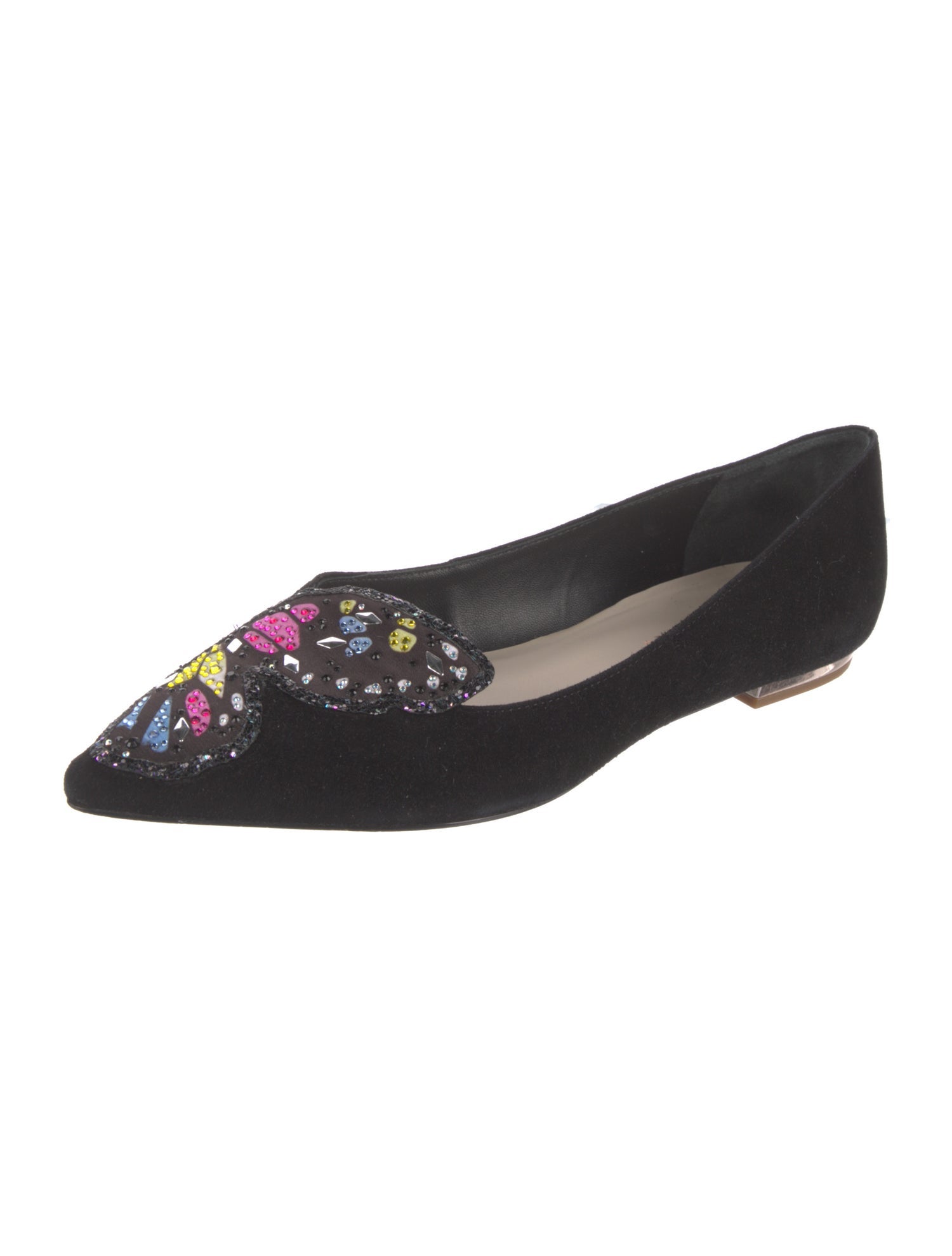 Sophia Webster Suede Glitter Accents Flats