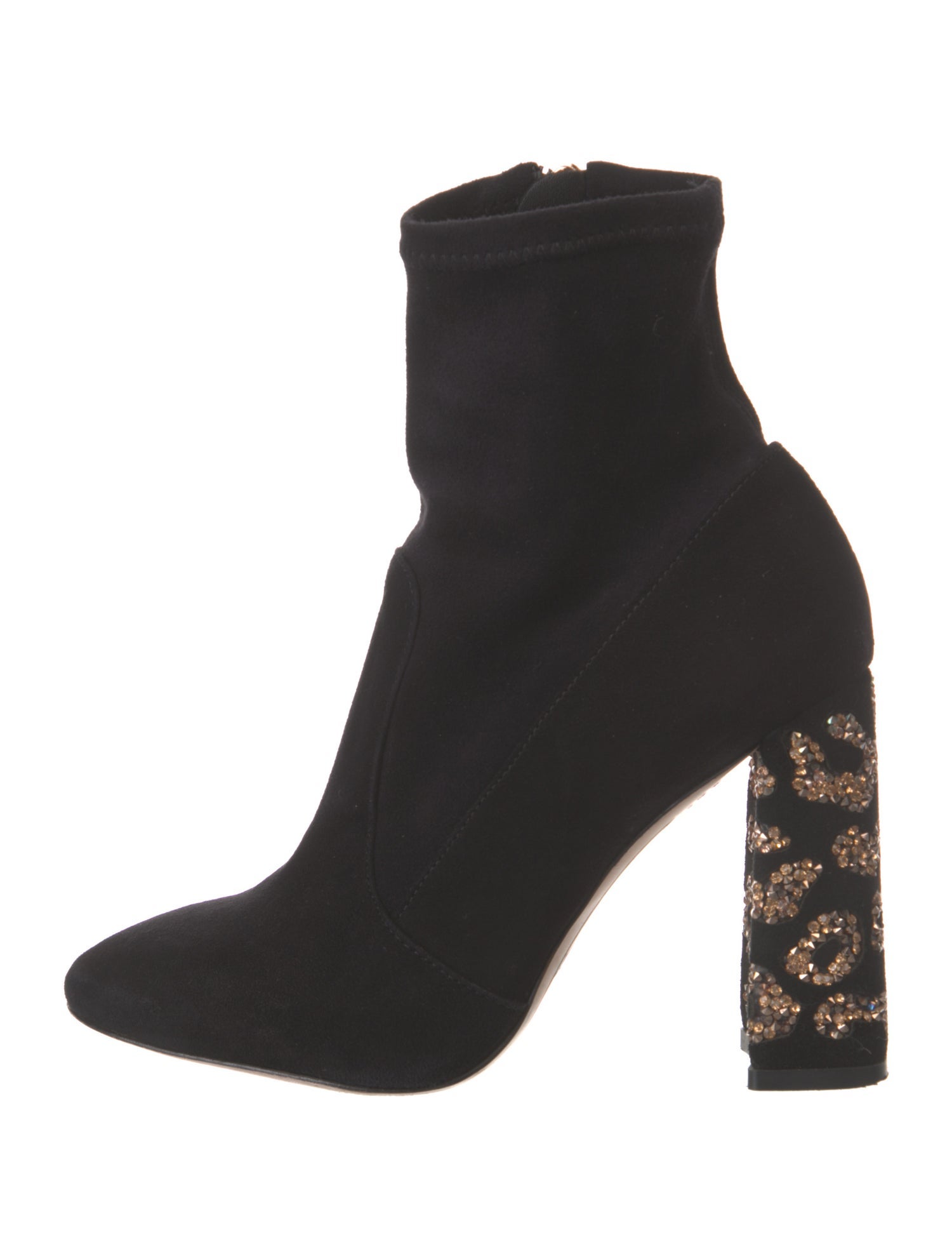 Sophia Webster Suede Crystal Embellishments Sock Boots