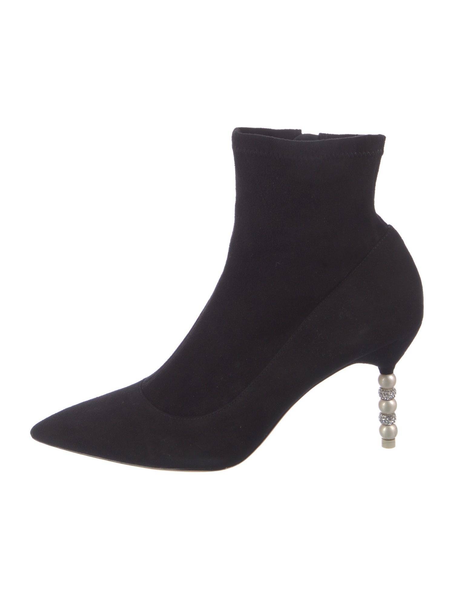 Sophia Webster Suede Crystal Embellishments Sock Boots