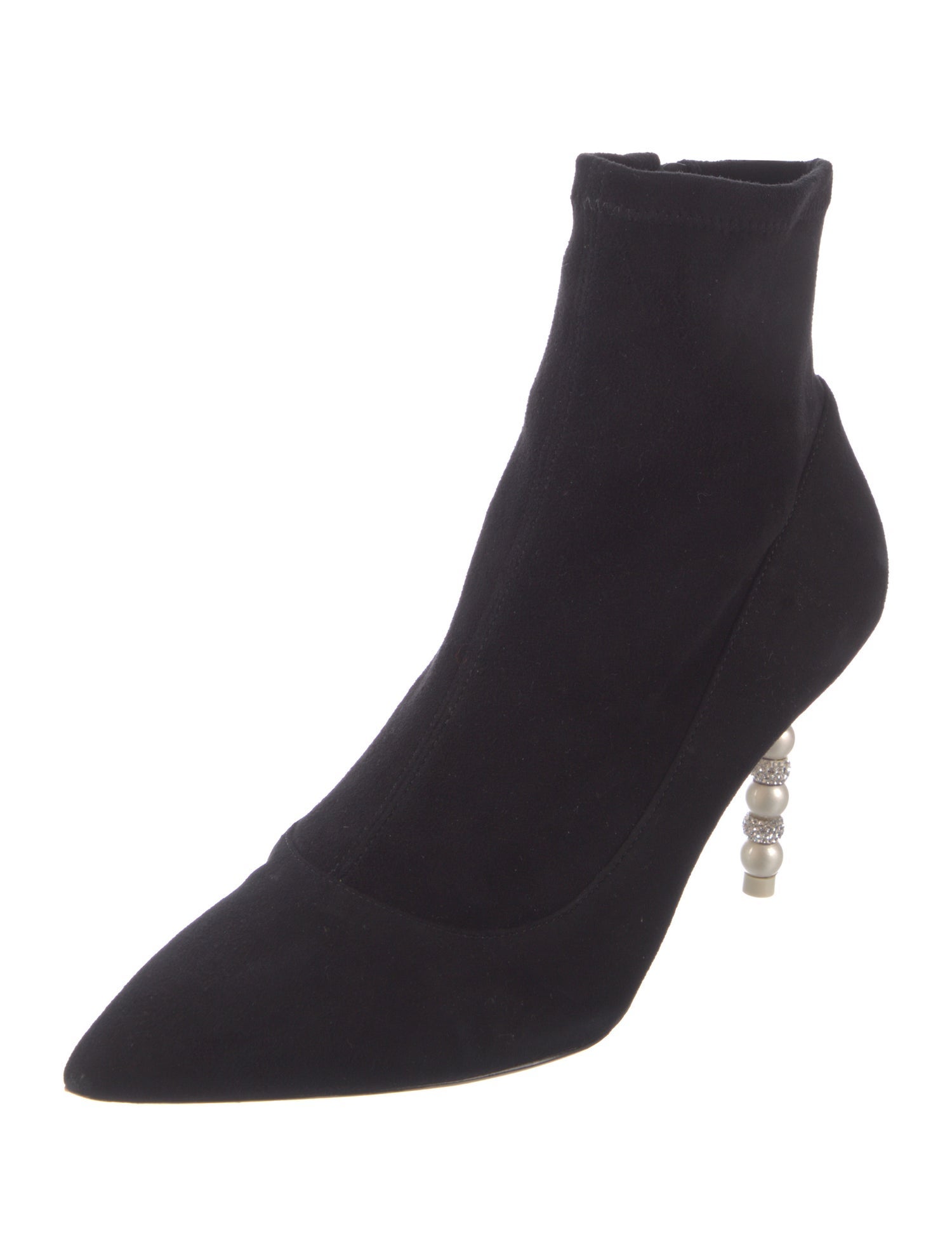 Sophia Webster Suede Crystal Embellishments Sock Boots