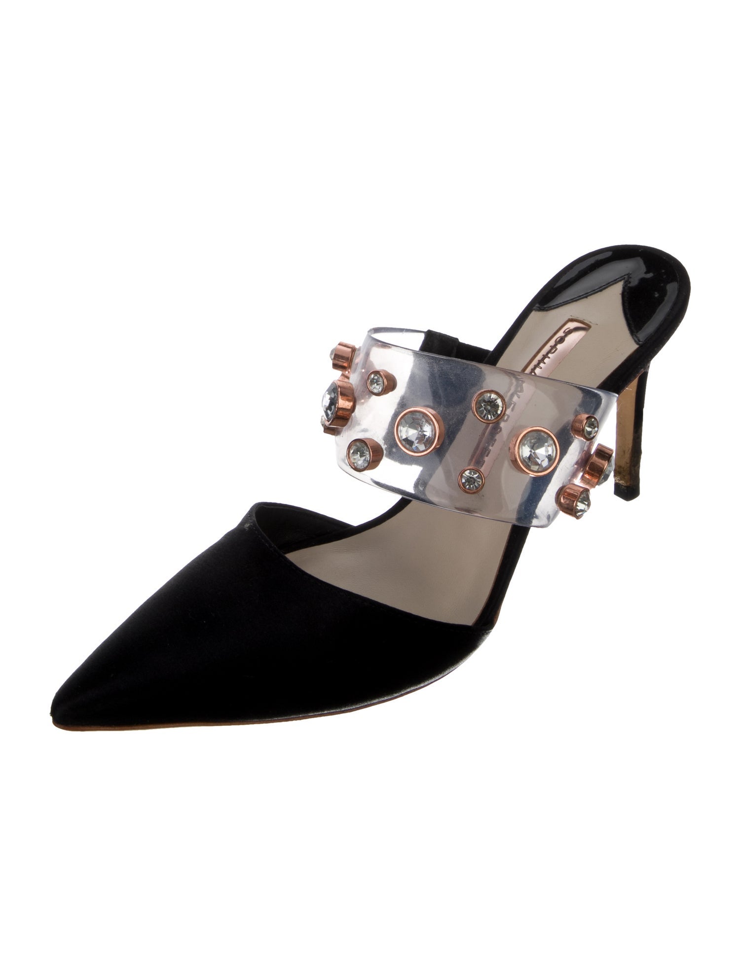 Sophia Webster Satin Colorblock Pattern Mules