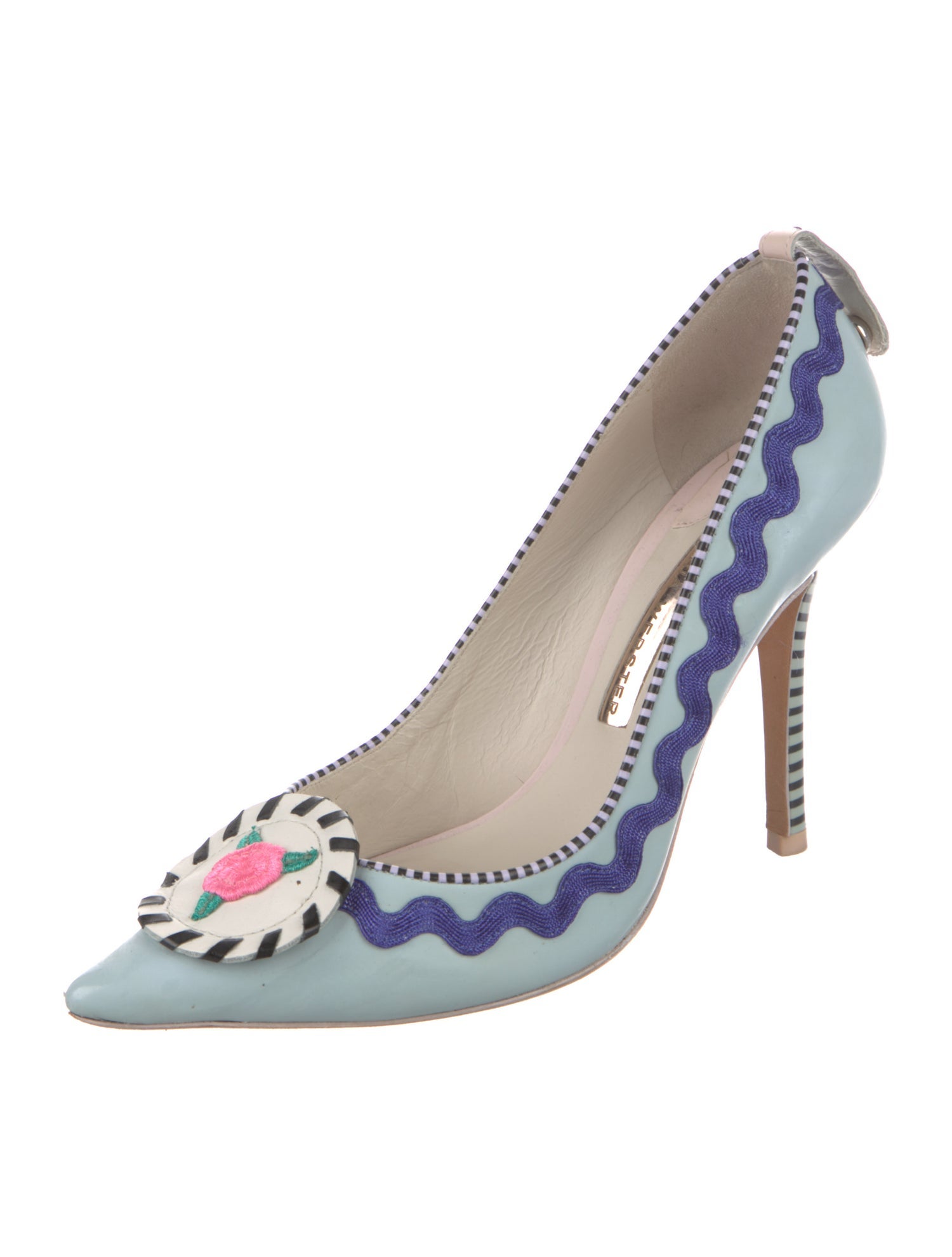 Sophia Webster Leather Floral Print Slingback Sandals