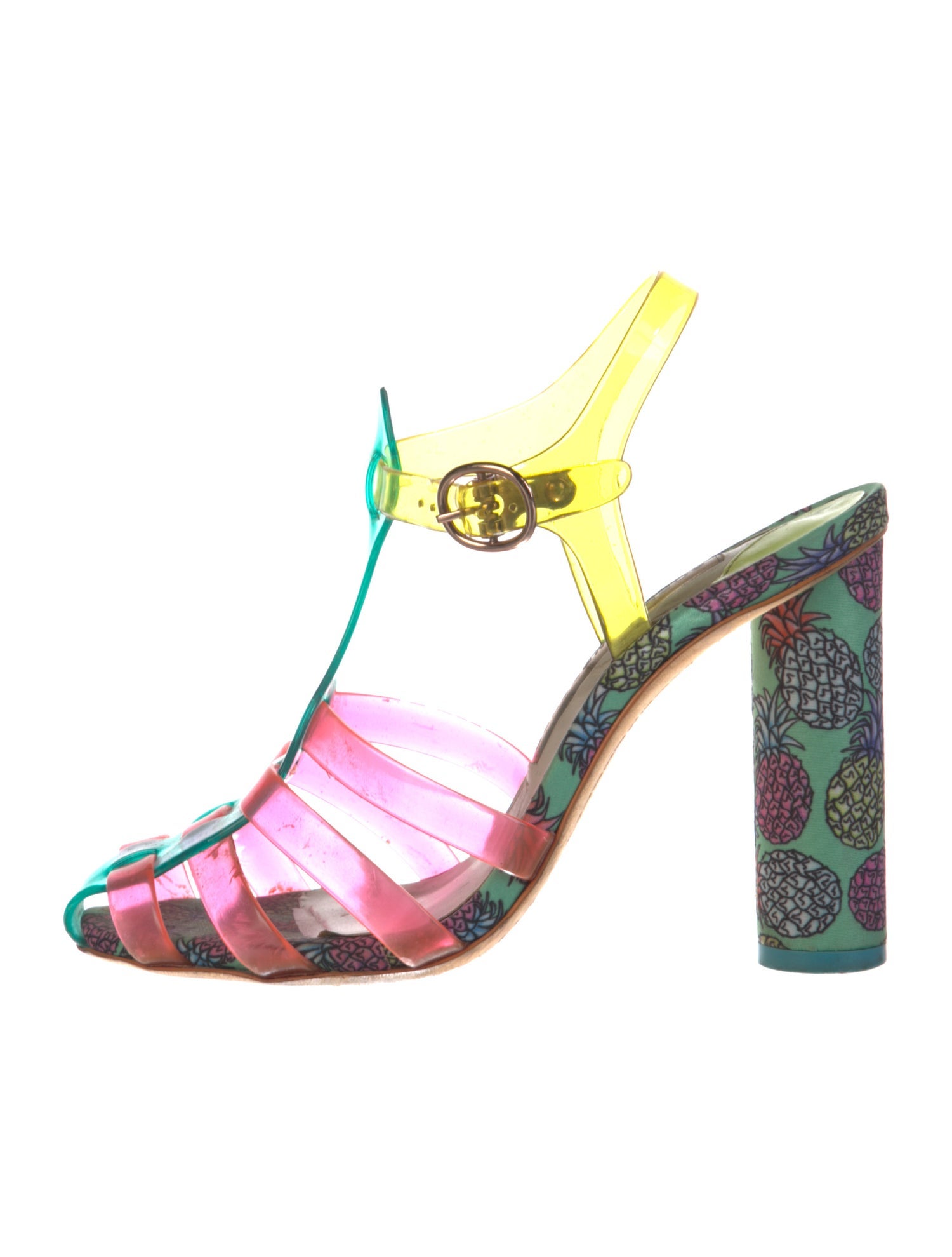 Sophia Webster Printed T-Strap Sandals