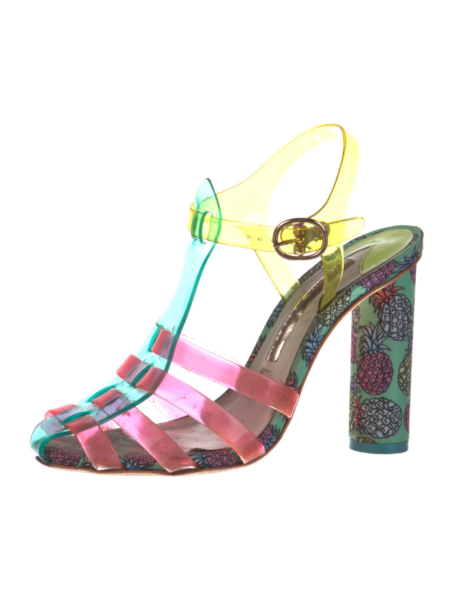 Sophia Webster Printed T-Strap Sandals