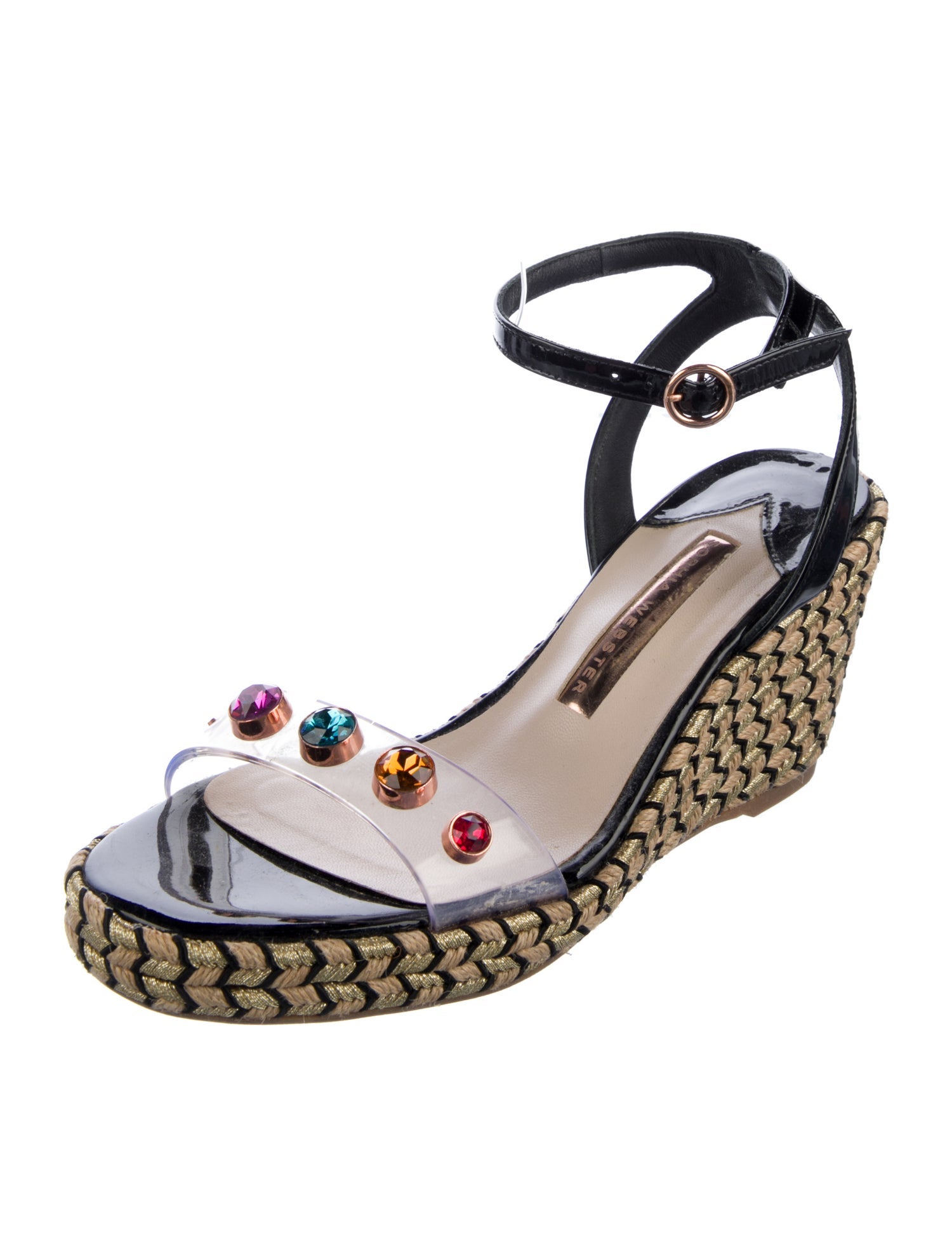 Sophia Webster Patent Leather Crystal Embellishments Espadrilles