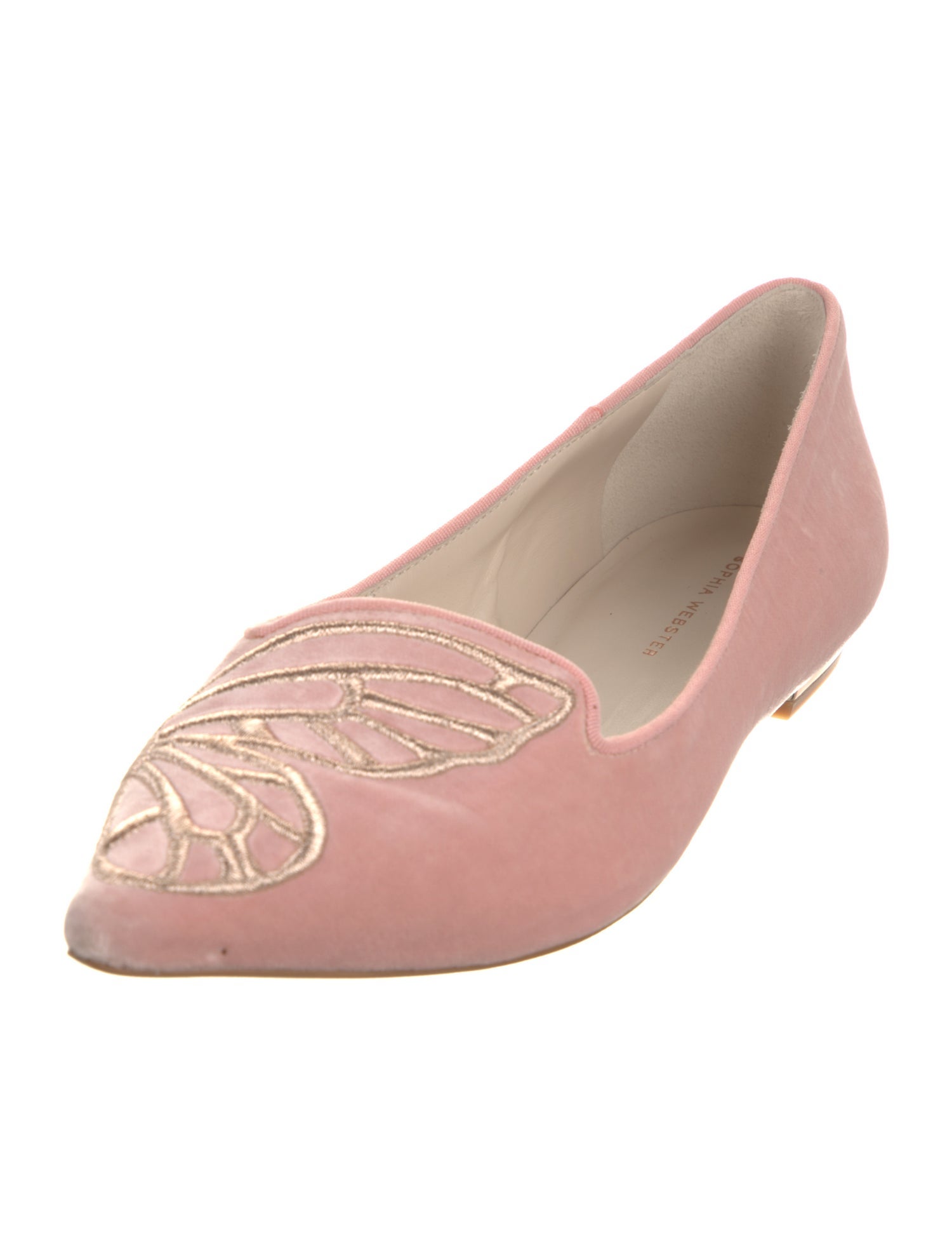 Sophia Webster Velvet Embroidered Accent Flats