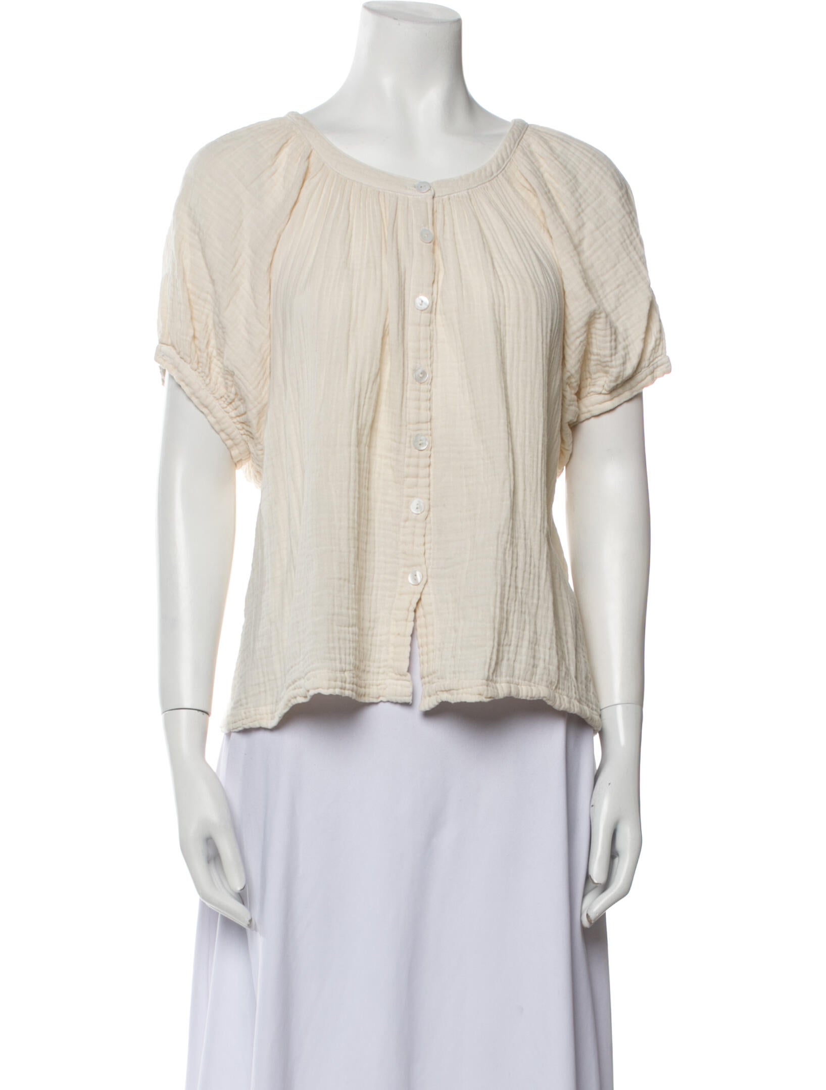 9seed Scoop Neck Short Sleeve Blouse