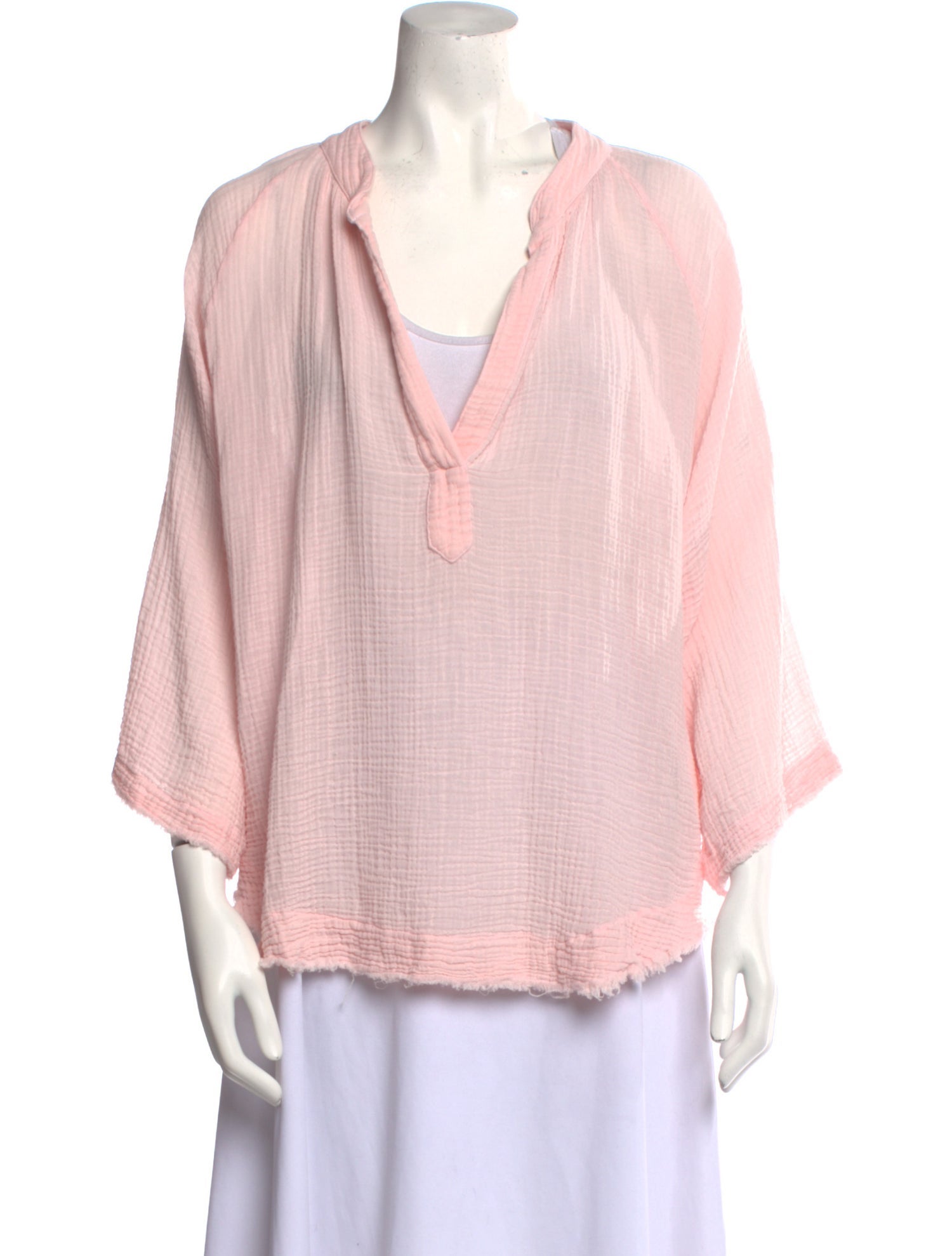 9seed V-Neck Three-Quarter Sleeve Blouse