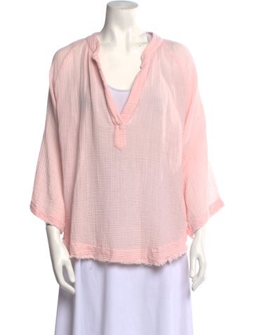 9seed Tops V-Neck Three-Quarter Sleeve Blouse Petite