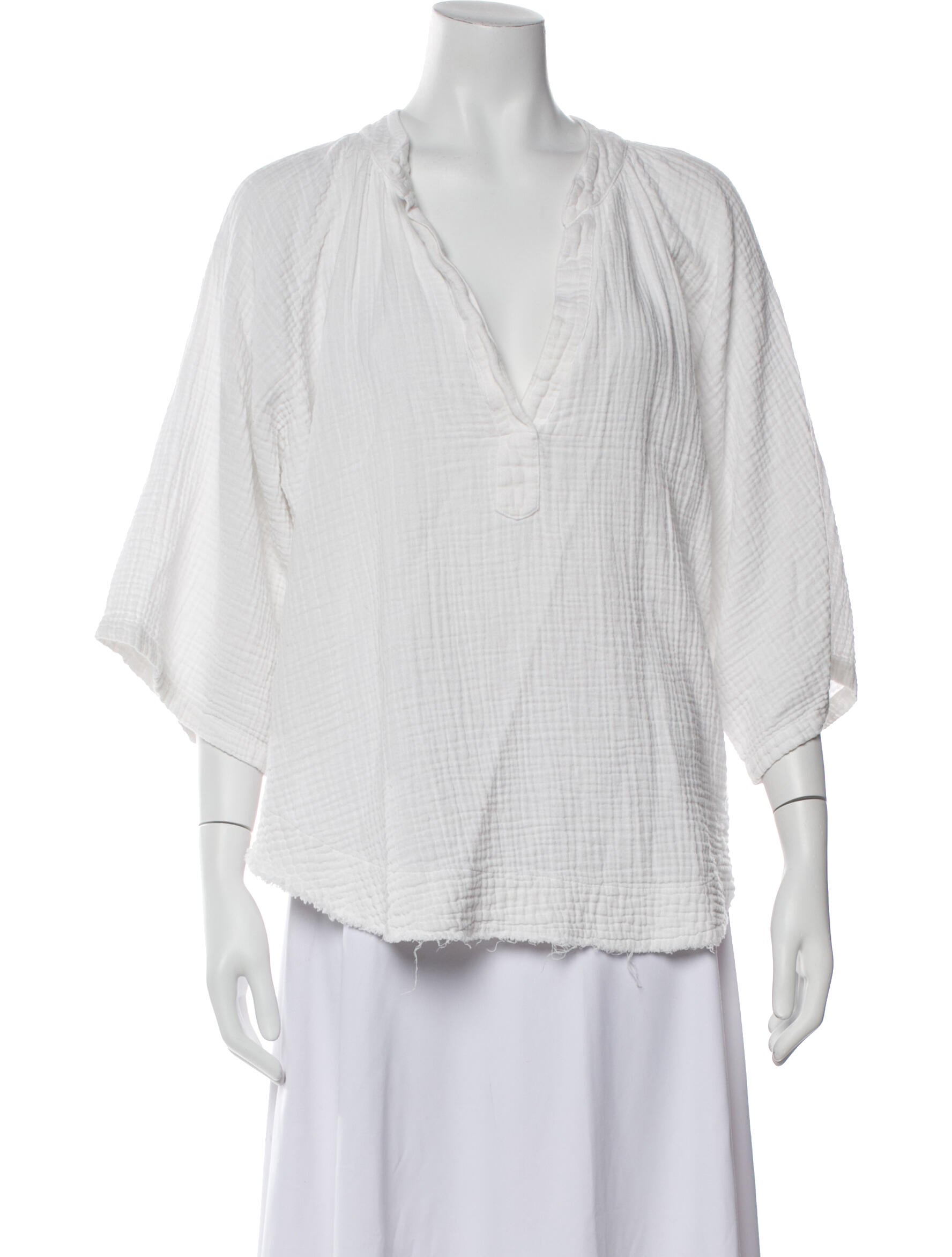 9seed V-Neck Three-Quarter Sleeve Blouse