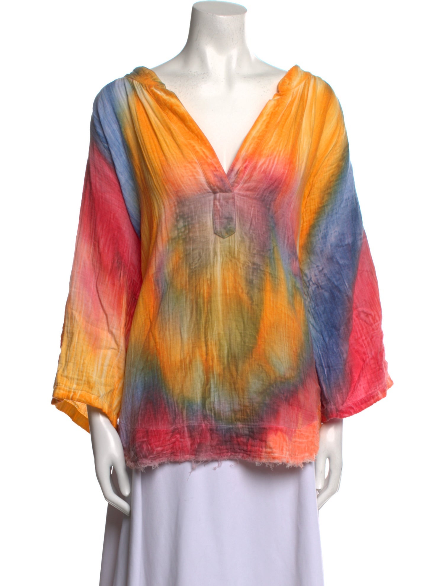 9seed Tie-Dye Print V-Neck Blouse