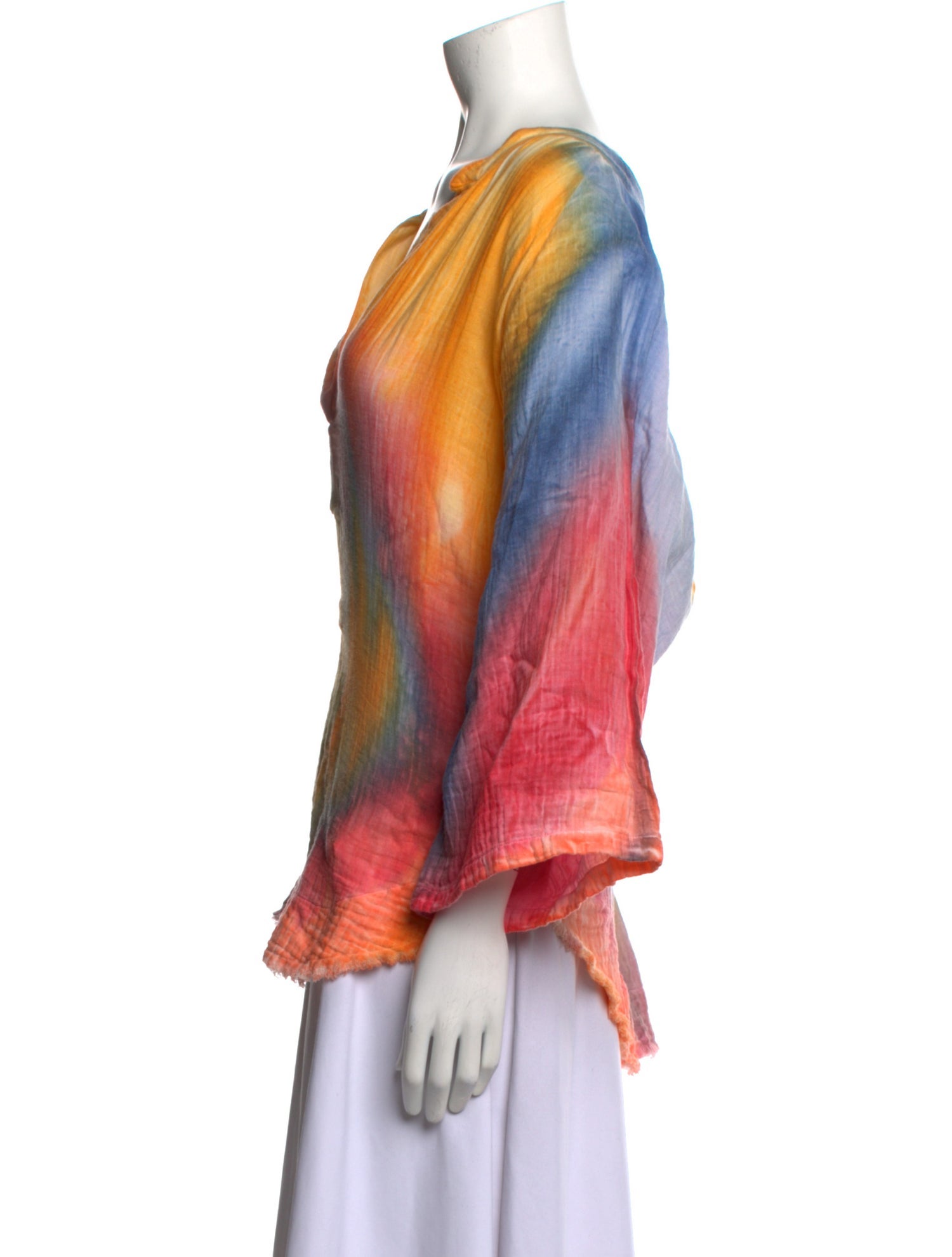 9seed Tie-Dye Print V-Neck Blouse