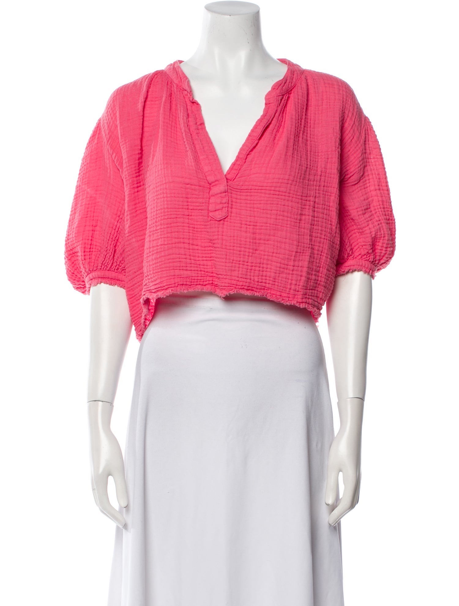 9seed V-Neck Short Sleeve Crop Top