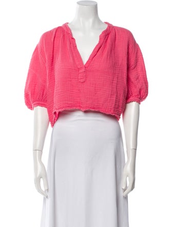 9seed V-Neck Short Sleeve Crop Top