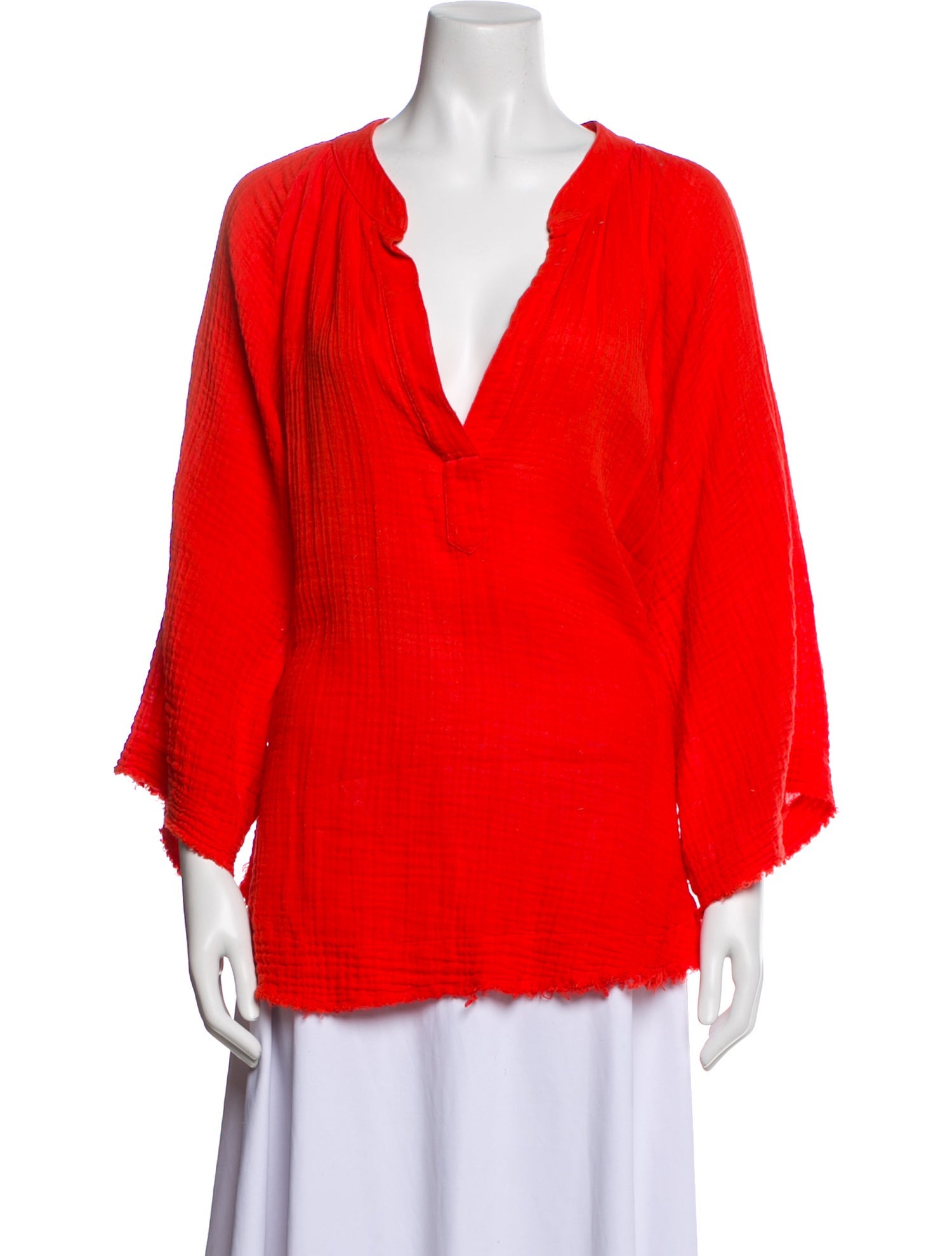 9seed V-Neck Three-Quarter Sleeve Blouse