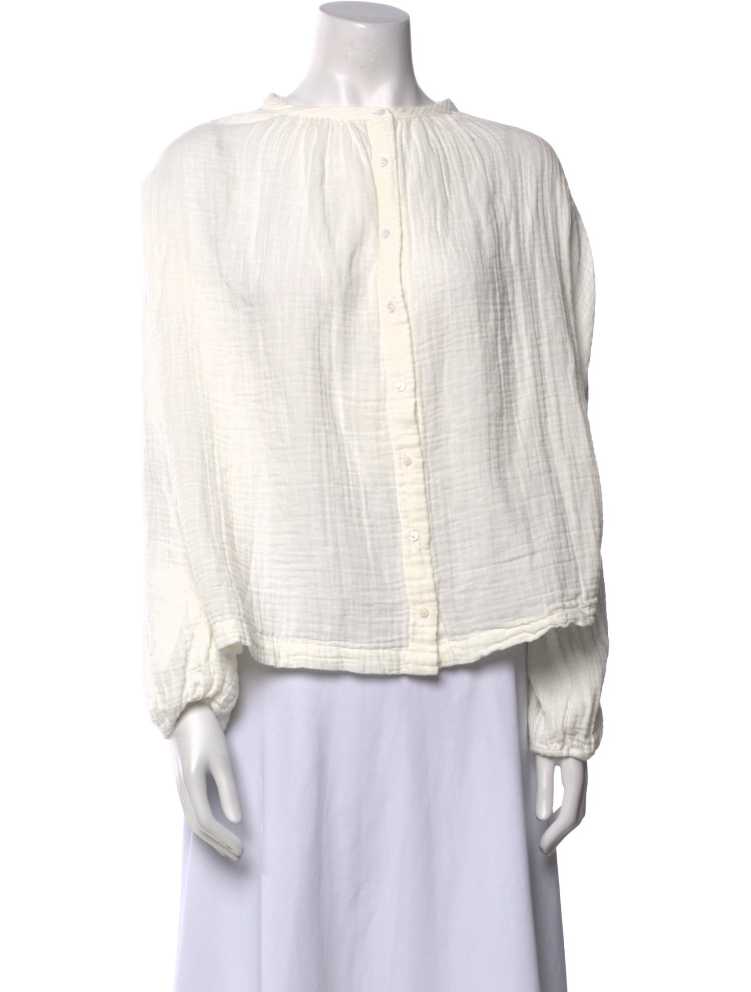 9seed Bateau Neckline Long Sleeve Blouse