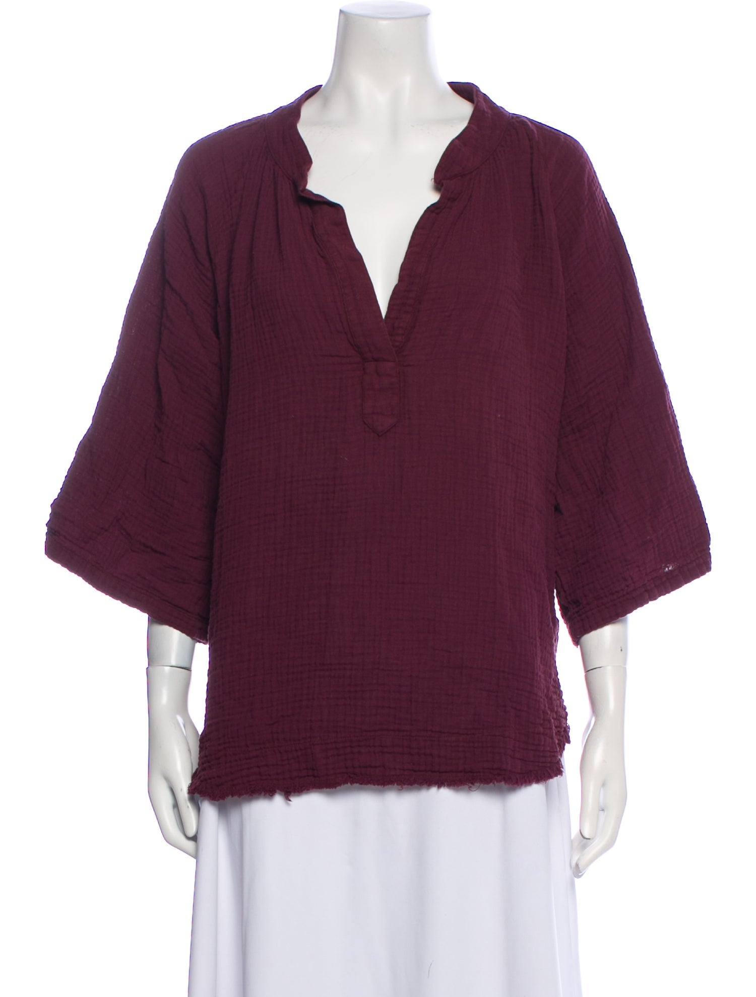 9seed V-Neck Three-Quarter Sleeve Blouse