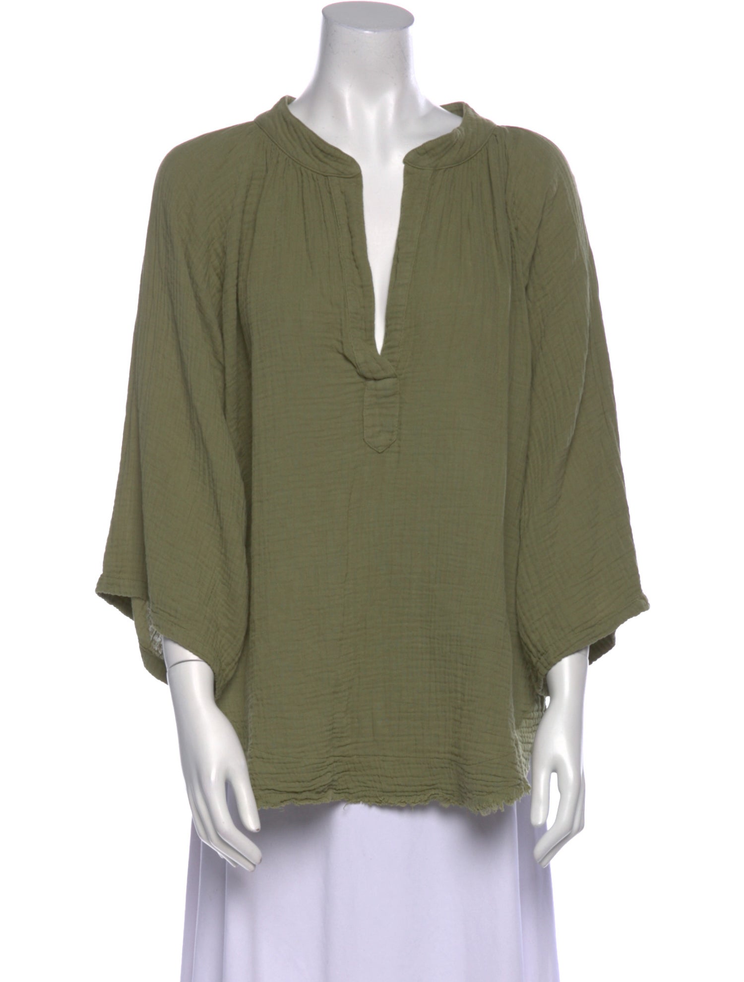 9seed V-Neck Three-Quarter Sleeve Blouse