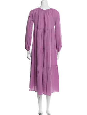 9seed Scoop Neck Midi Length Dress