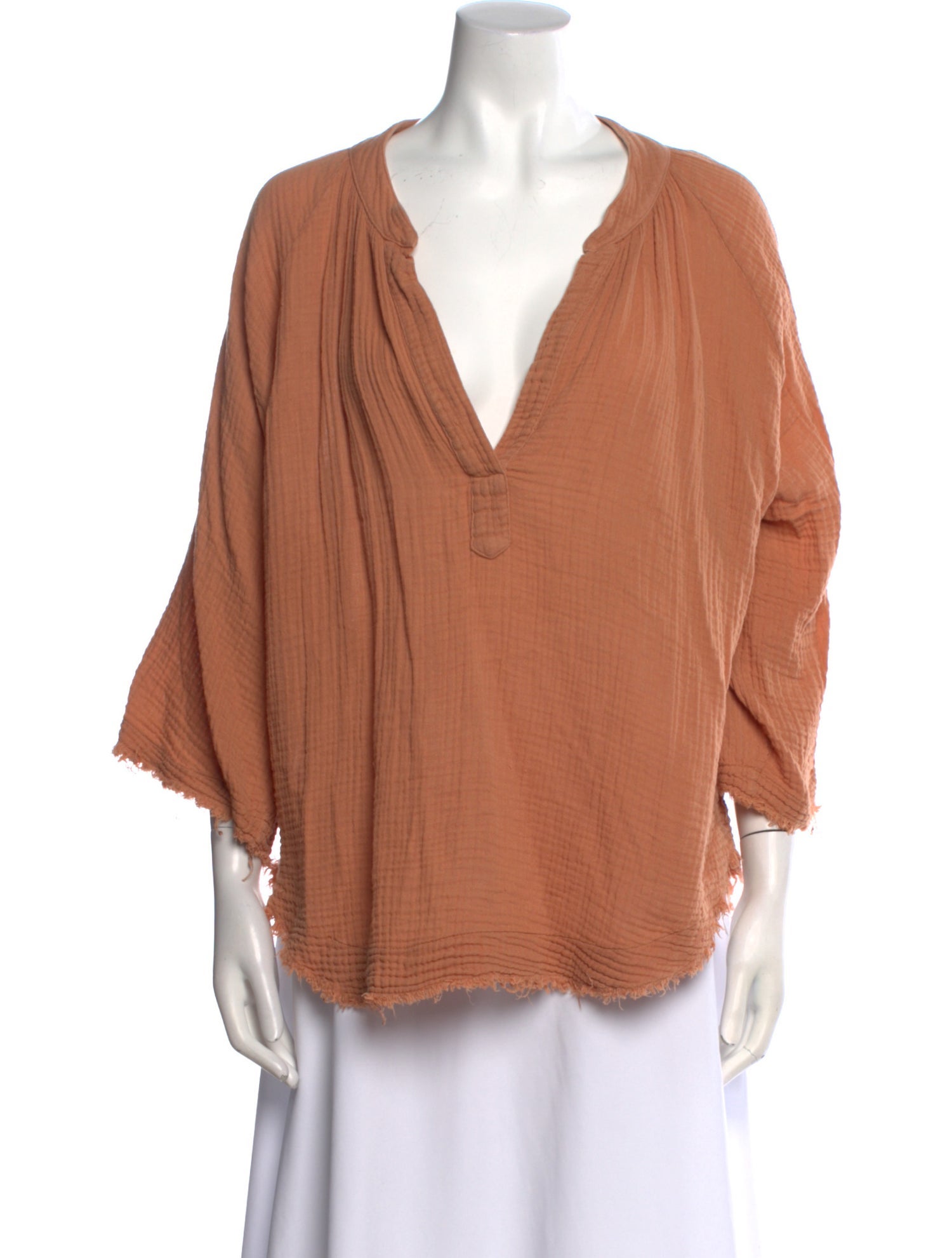 9seed V-Neck Three-Quarter Sleeve Blouse