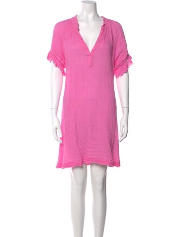 Pre-owned 9seed V-neck Mini Dress In Pink