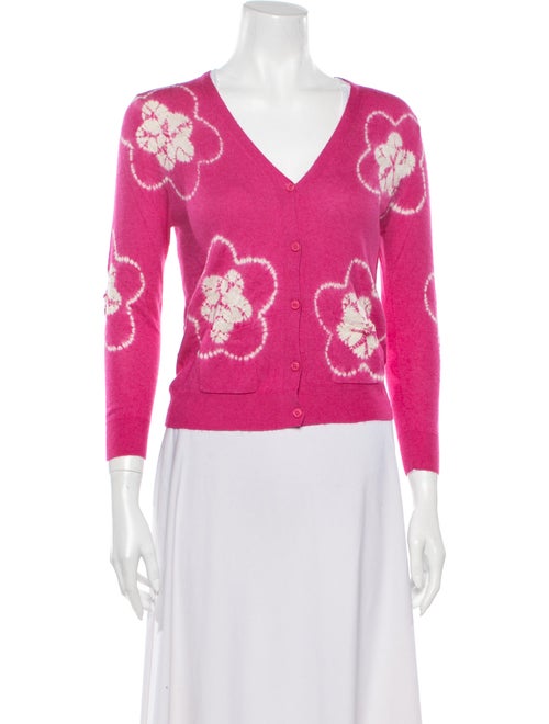 Samantha Sung Cashmere Tie-Dye Print Sweater Pink