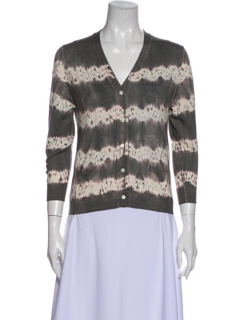 Samantha Sung Cashmere Tie-Dye Print Sweater Grey