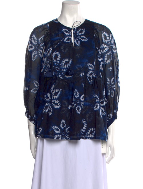 Samantha Sung Printed V-Neck Blouse