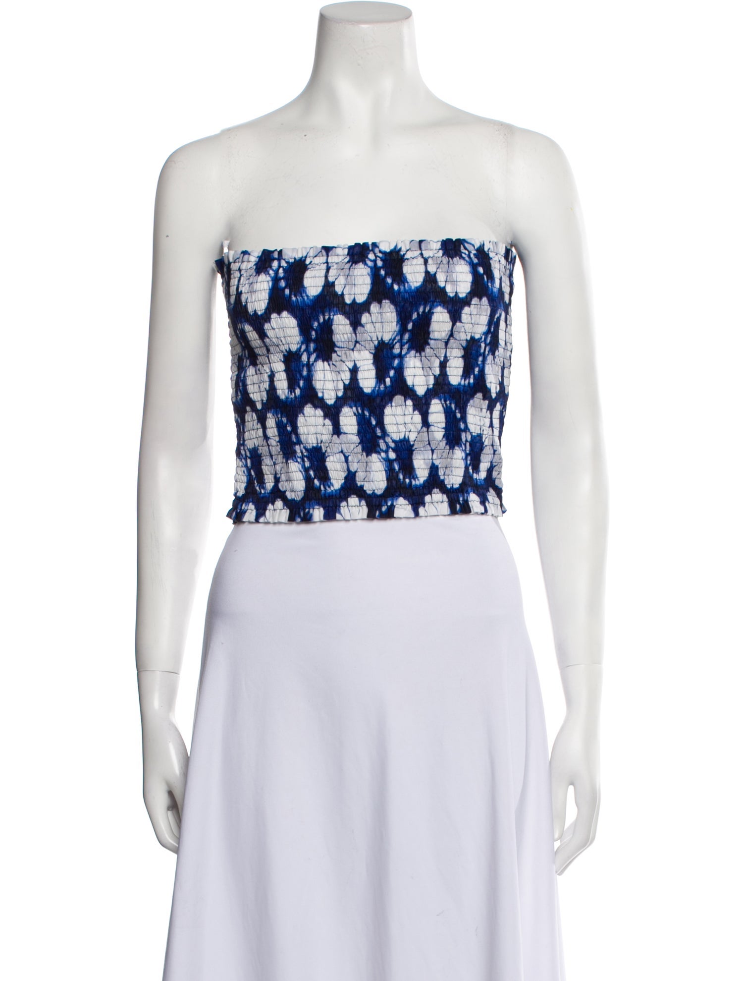 Samantha Sung Floral Print Strapless Crop Top