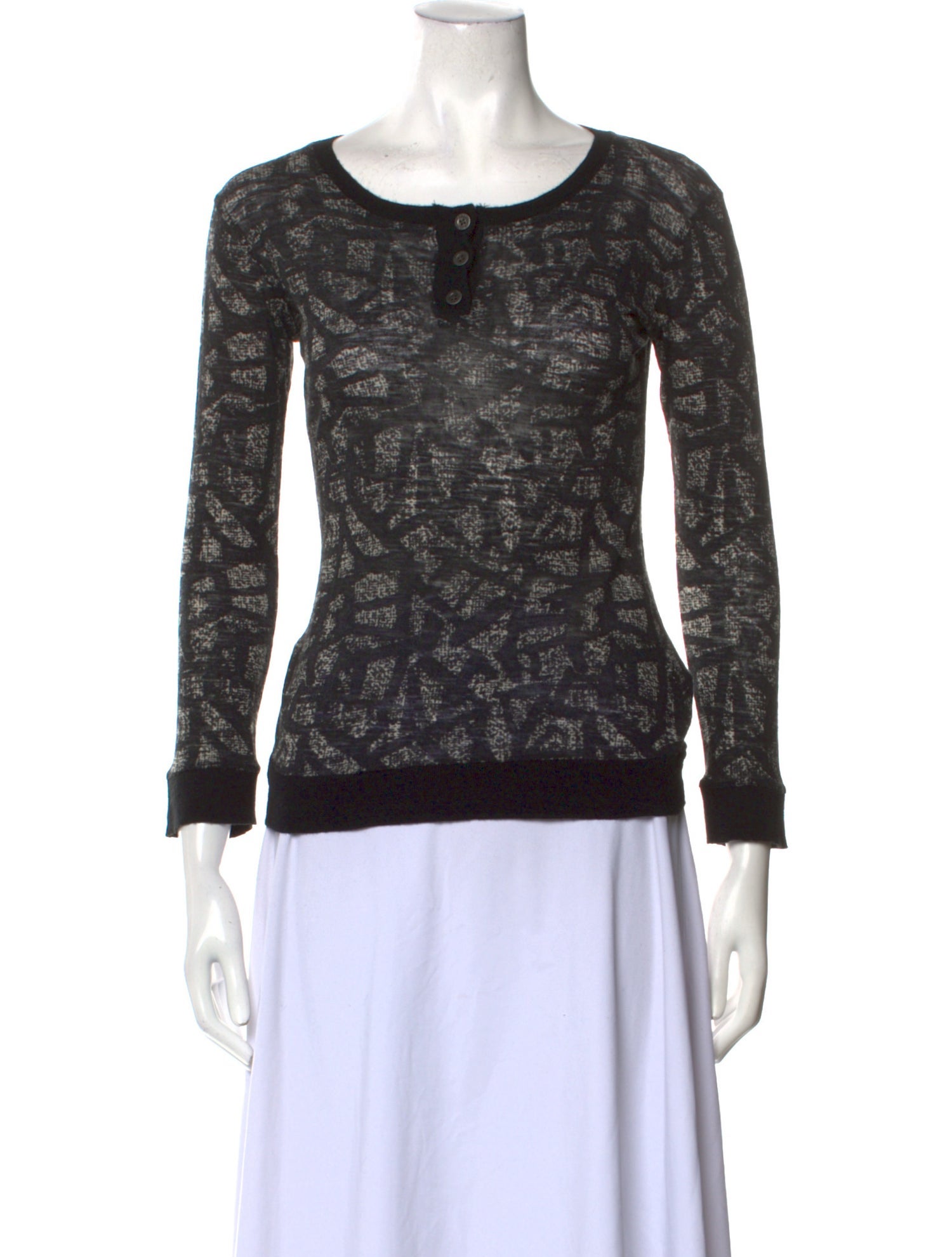 Samantha Sung Wool Printed Sweater