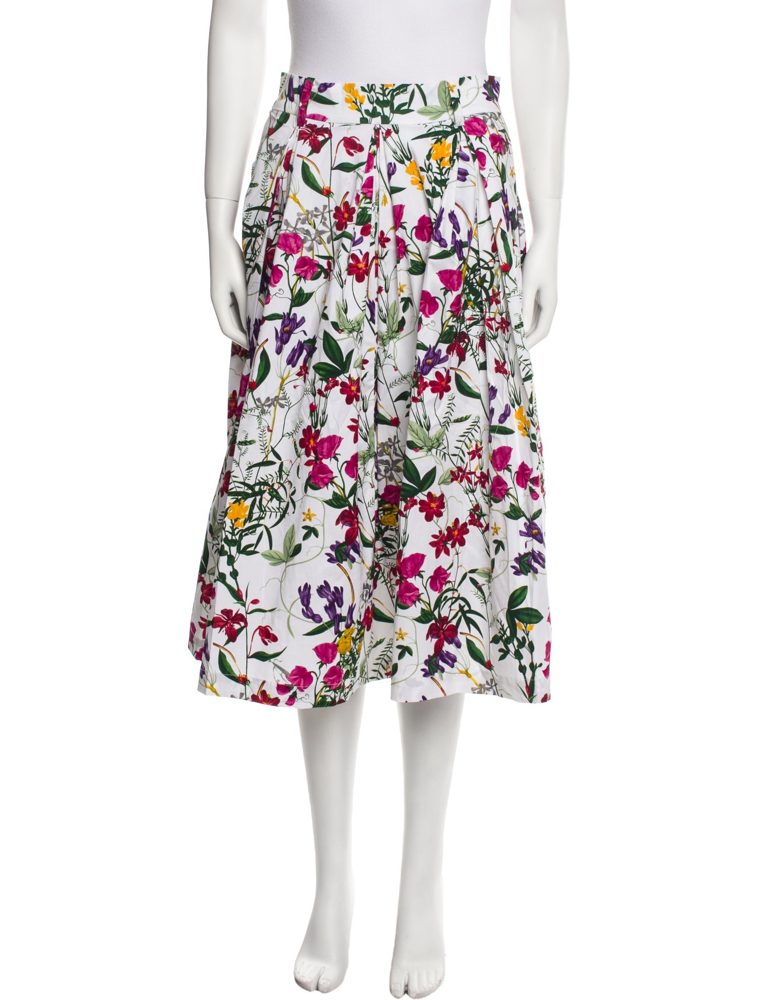 Samantha Sung Floral Print Midi Length Skirt w/ Tags