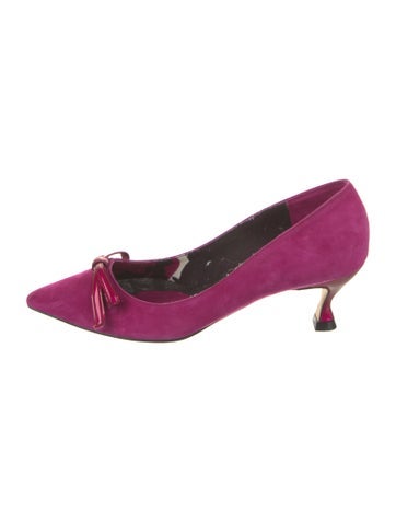 Samantha Sung Pumps Suede Bow Accents 36.5 | 6.5
