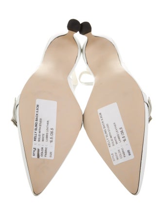 Samantha Sung Leather Studded Accents Slingback Pumps