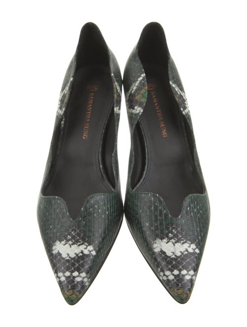 Samantha Sung Embossed Leather Animal Print Pumps