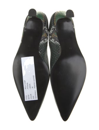 Samantha Sung Embossed Leather Animal Print Pumps