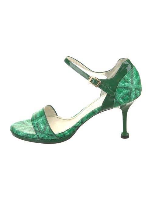 Samantha Sung Embossed Leather Printed Sandals