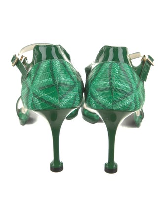 Samantha Sung Embossed Leather Printed Sandals